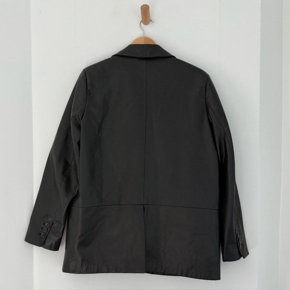 Zara viral black vegan leather long blazer jacket - Large - Picture 4 of 6